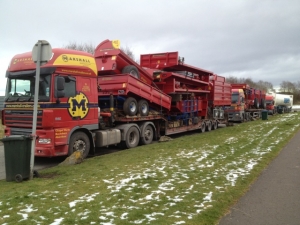 Marshall Lorries Delivering Agricultural Machines